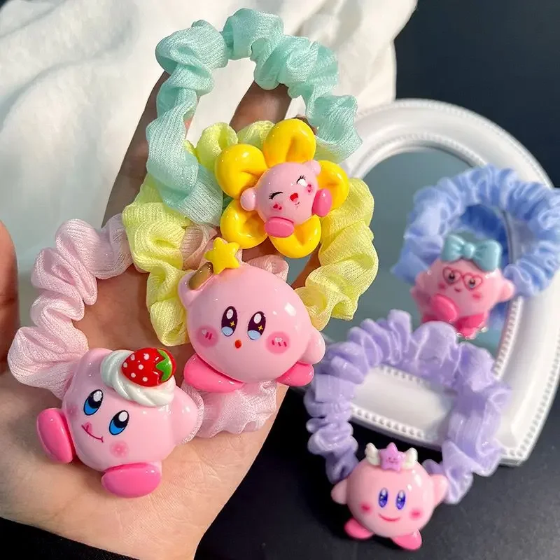 Star Kirby Hair Tie Cute Cartoon Children's Hair Tie Ponytail Does Not Hurt Hair Rope Small Intestine Hair Tie Headpiece