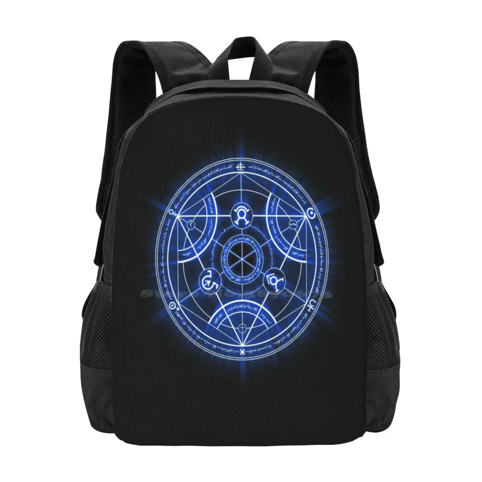 Human Transmutation Circle Fashion Pattern Design Travel Laptop School Backpack Bag Fma Fullmetal Alchemist Anime Tv Show