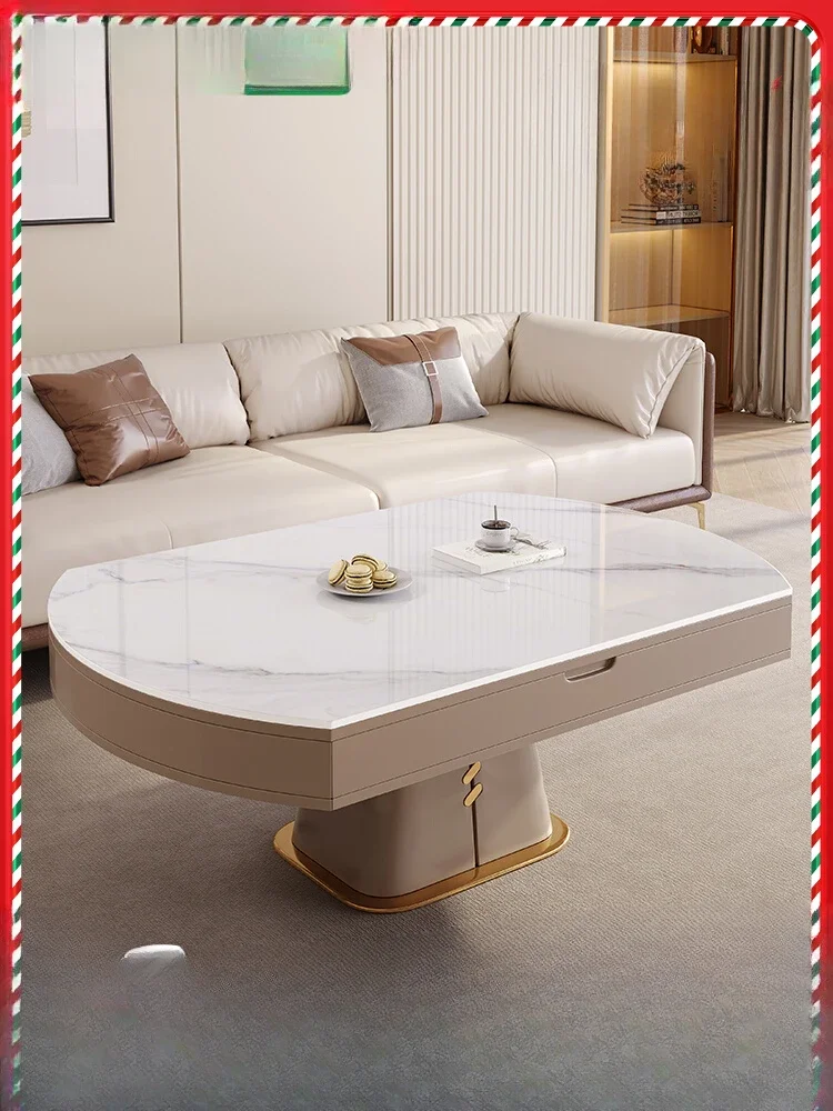 Light luxury, intelligent lifting coffee table, dining table, dual-purpose living room, small apartment, modern