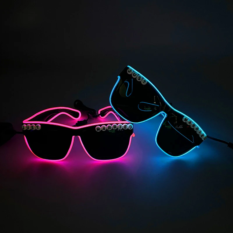 

New Type LED Light Up Just Married Glasses Glowing Neon Glasses Wedding Party Decor Sunglasses Luminous Glasses Supplies