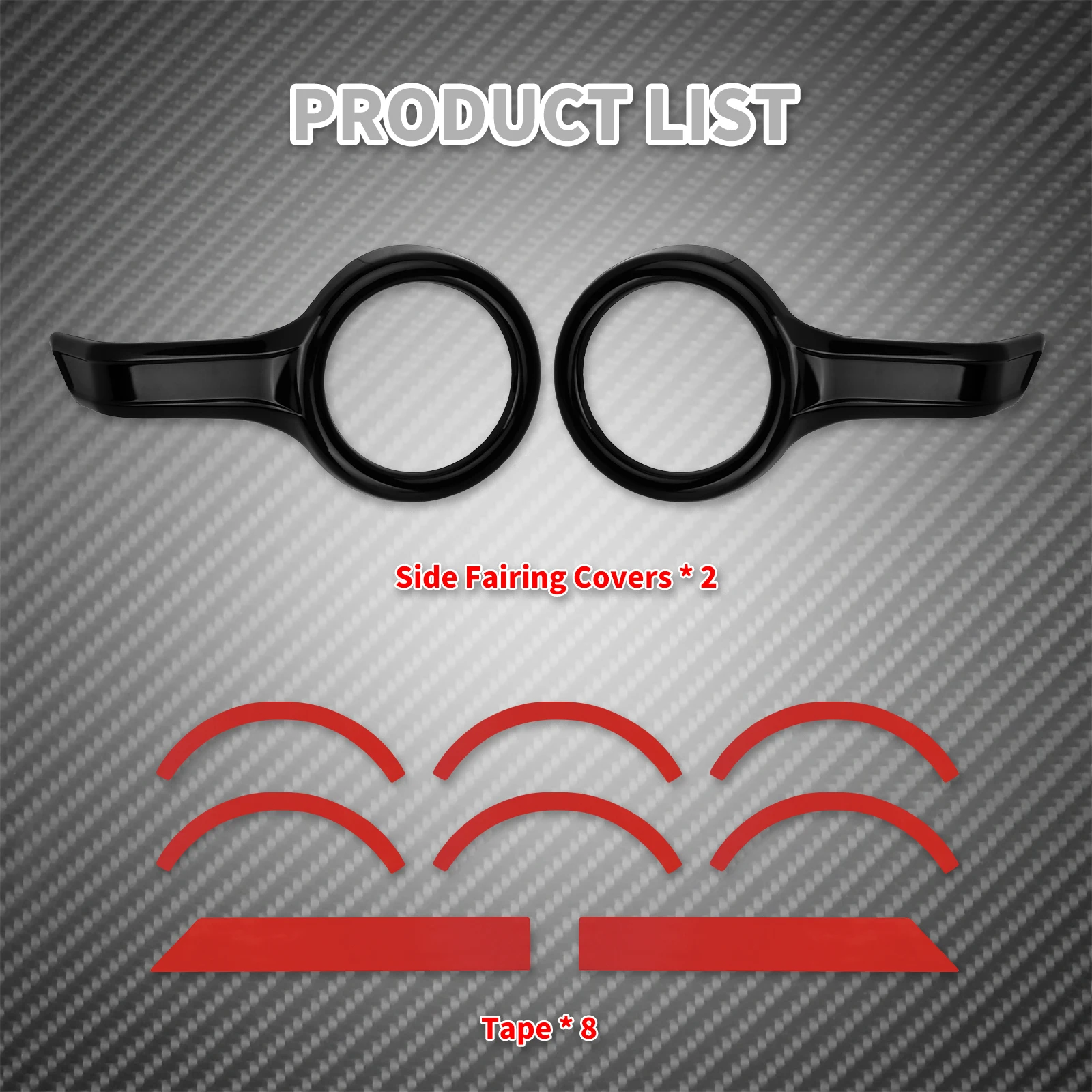 Motorcycle Fog Light Trim Rings Side Fairing Bezel Covers For Honda Gold Wing Goldwing GL1800 2018-23 Decoration ABS Accessories