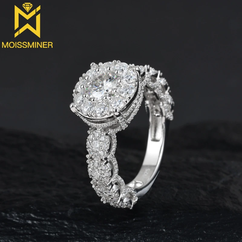 13mm Moissanite S925 Silver Ring For Men Women Iced Out high-end Hip Hop Jewelry Pass Diamonds Tester With GRA Free Shipping