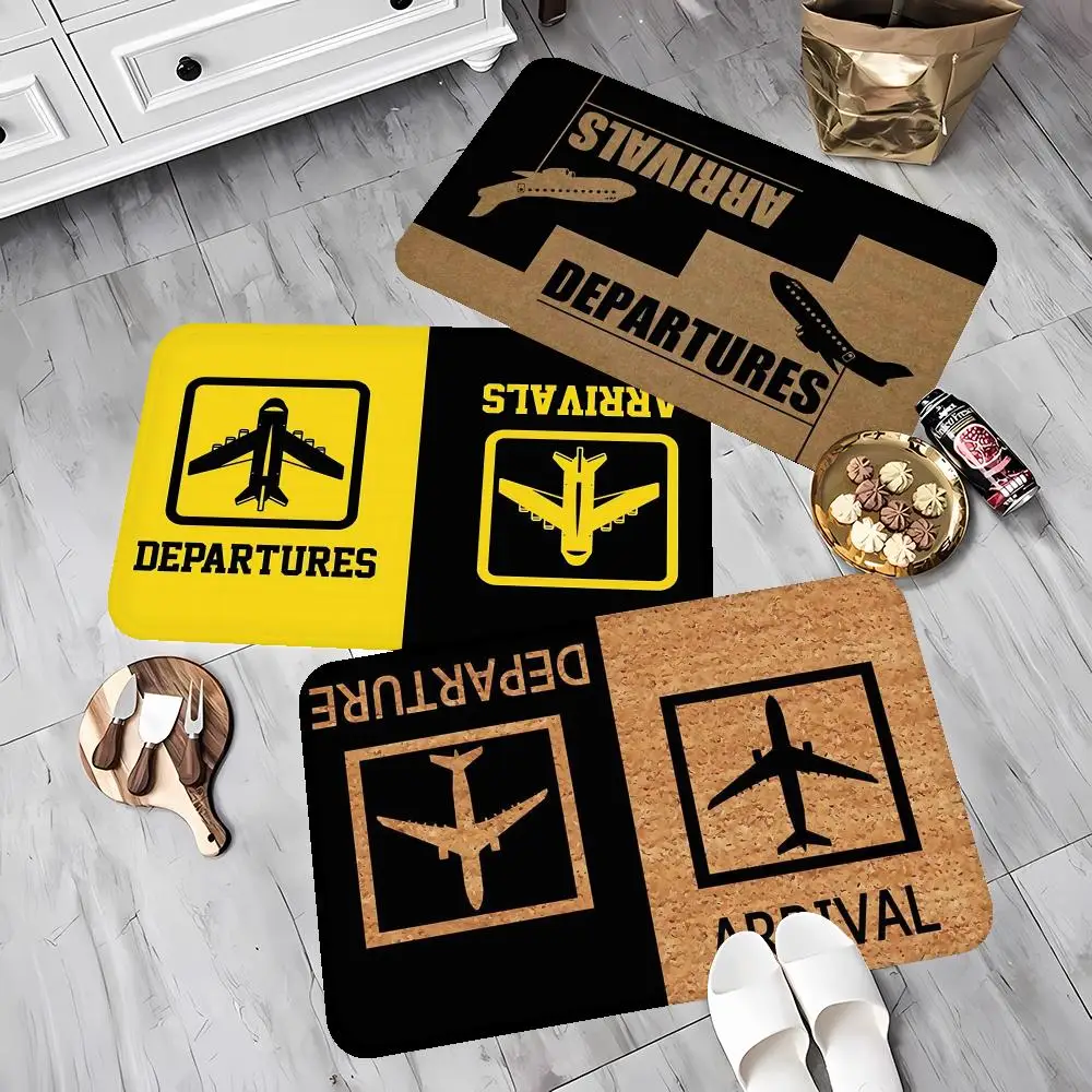 Airplane Departure Arrival  Floor Mat Floor Carpet Room Bedroom Decoration Balcony Anti-Slip Doormat Living Room Hotel Decor Mat