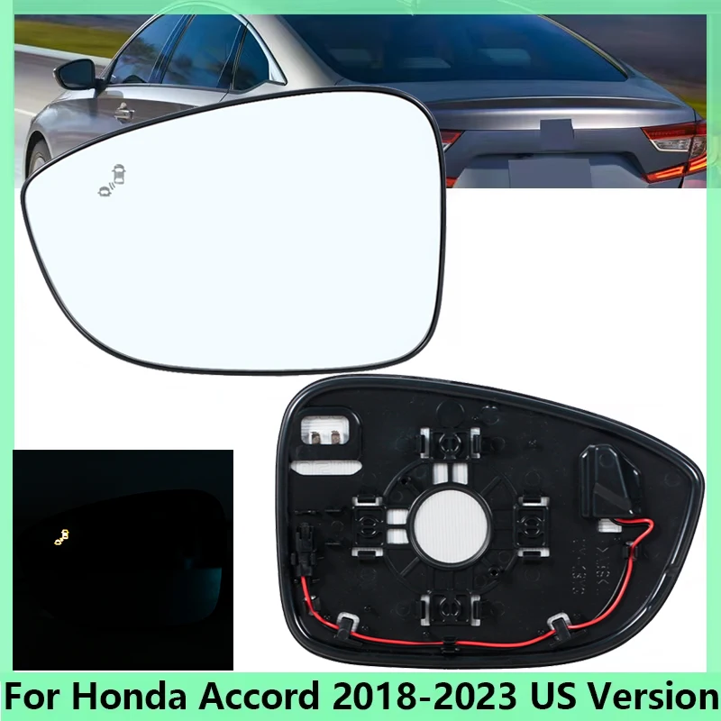 

Автомобильное боковое зеркало заднего вида для Honda Accord 2018 2019 2020-2023, версия для США, со стеклом заднего вида для слепых зон, автомобильные аксессуары