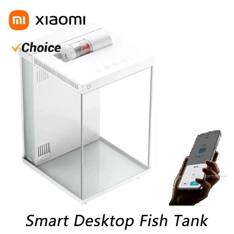 

Xiaomi Smart Desktop Aquarium 10L Smart Fish Tank App Control Feeding Pro Filtration Mi Home Compatible No Assembly white