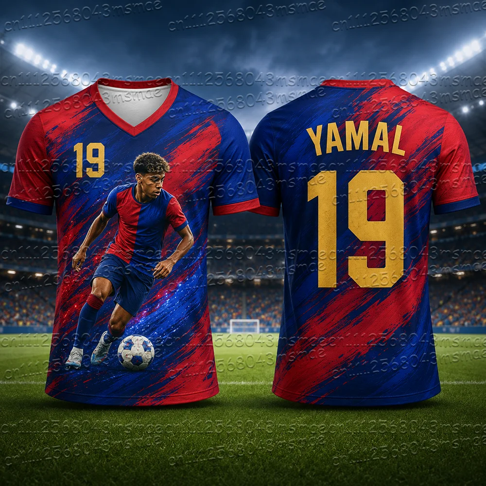 26 New Special Edition 3D Printed Football Jersey Men's T-shirt Summer Sports Training V-neck T-shirt Casual Children/Adult Top