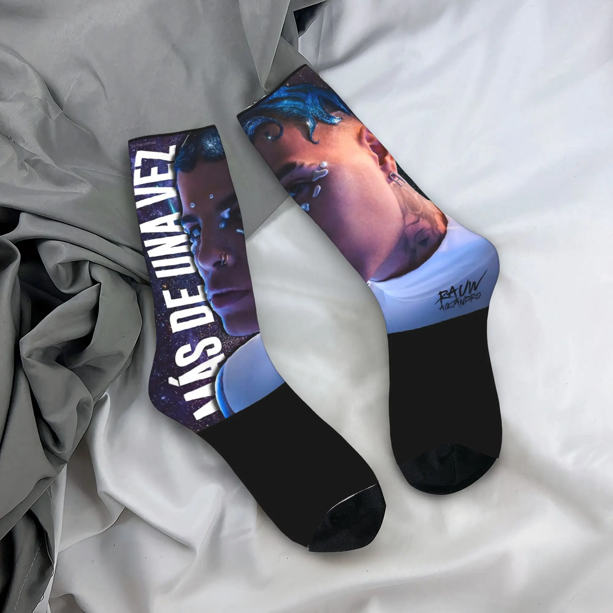 Fashion Unisex Crew Socks Rauw Alejandro Singer Rapper Accessories Super Soft  Breathable Stockings