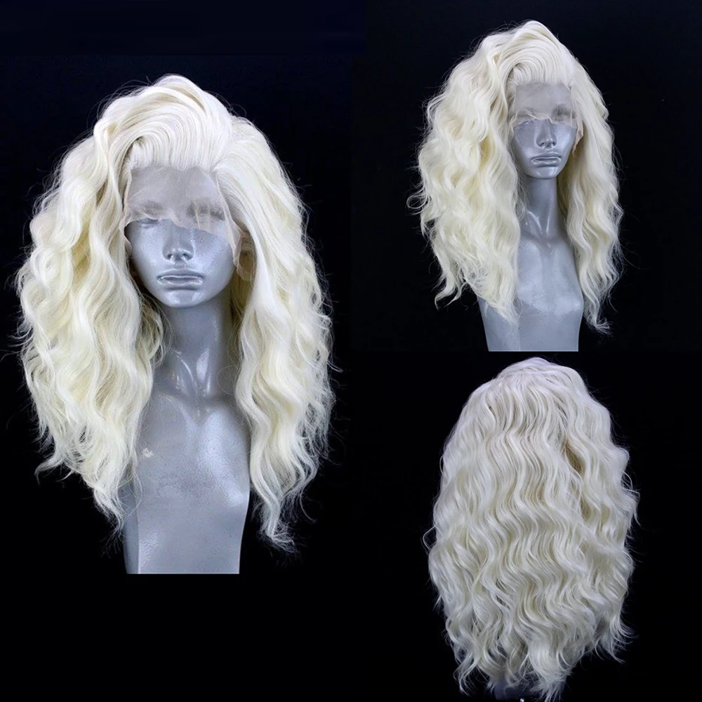 Wig Bob sintetis renda depan abu-abu muda Wig untuk wanita pakaian Cosplay tubuh pendek bergelombang ungu biru merah muda abu-abu Wig bagian renda BobWig