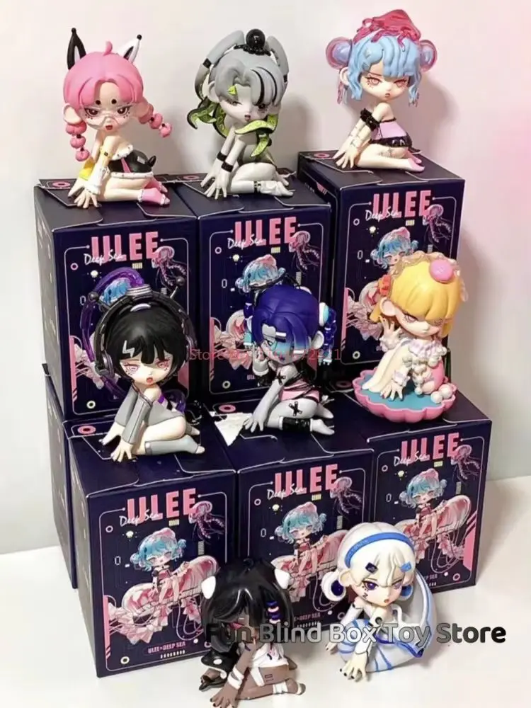 2025 Ulee 심해 영역 시리즈 블라인드 박스 장난감 액션 애니메이션 피규어 서프라이즈 백 데스크탑 모델 소녀 생일 선물 미스터리 박스