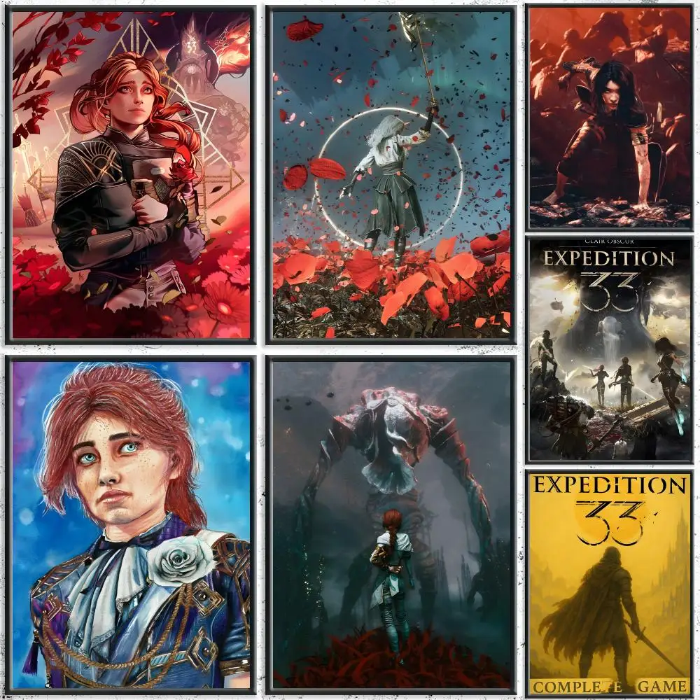 Clair Obscur Expedition 33 pintura caligrafía HD lienzo cartel sin arrugas impermeable todo el espacio decoración de pared