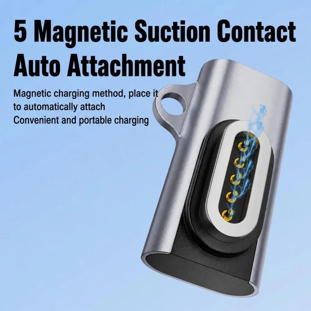 5-Pin Magnetic Charging Adapter 480Mbps Transfer Blue Indicator Smart Glasses Charger 5V 0.5A Compact USB-C Converter Travel