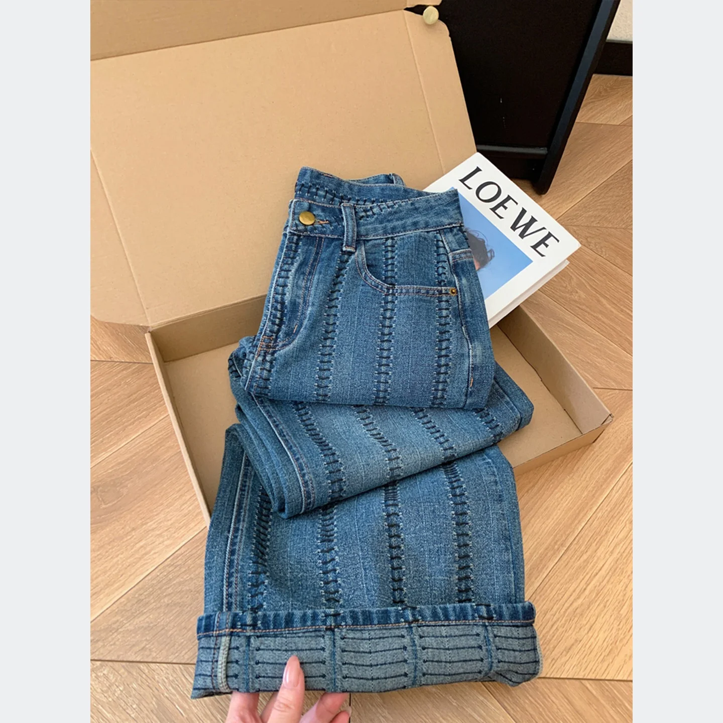 Retro blauwe heavy-duty jeans  - Jeans recensie en prijs
