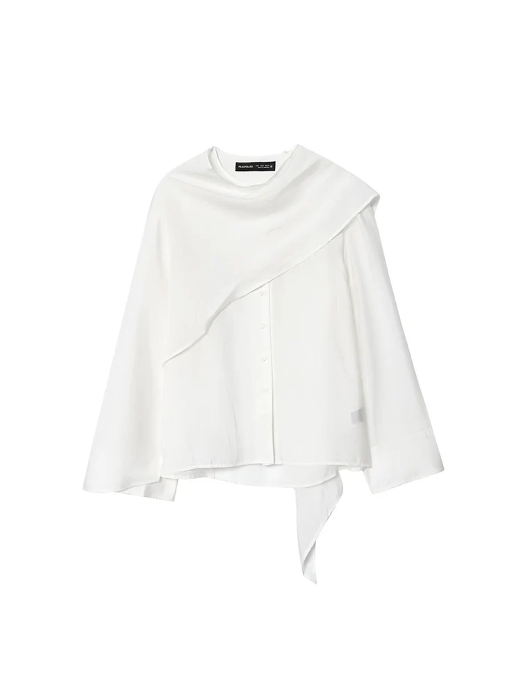 

European and American style autumn new fashion trend casual women's clothing design versatile long-sleeved cape top shirt