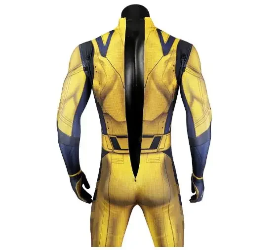 Disfraz de Cosplay de Lobezno para hombre, Mono de James Howlett, conjunto de armadura de hombro, mono Zentai con estampado 3D, traje de superhéroe para Halloween