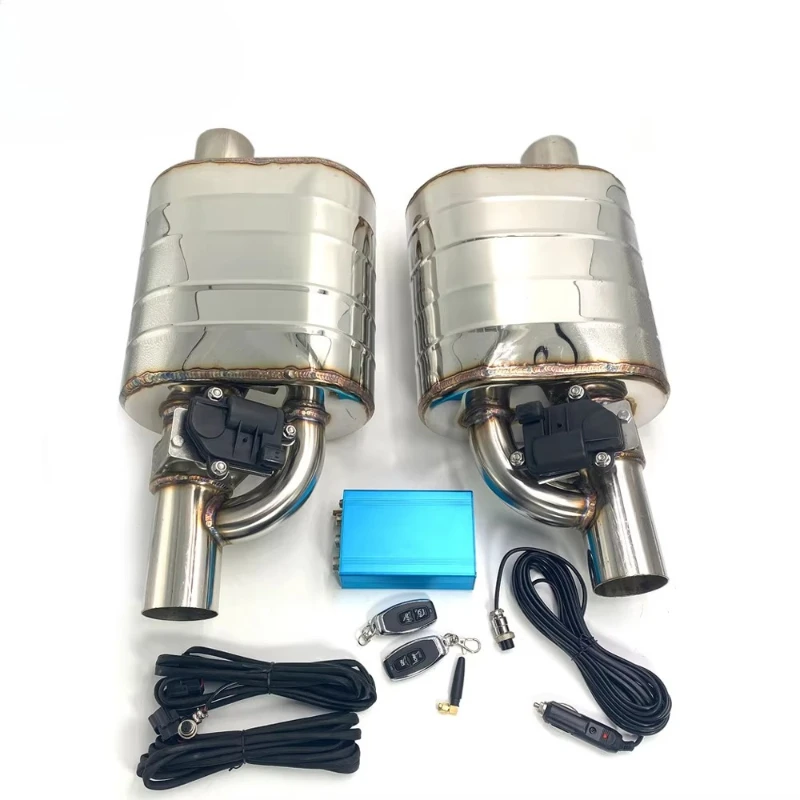 

Modified stainless steel muffler, a pair of automotive electronic exhaust pipe mufflers, remote control switch for exhaust pipe