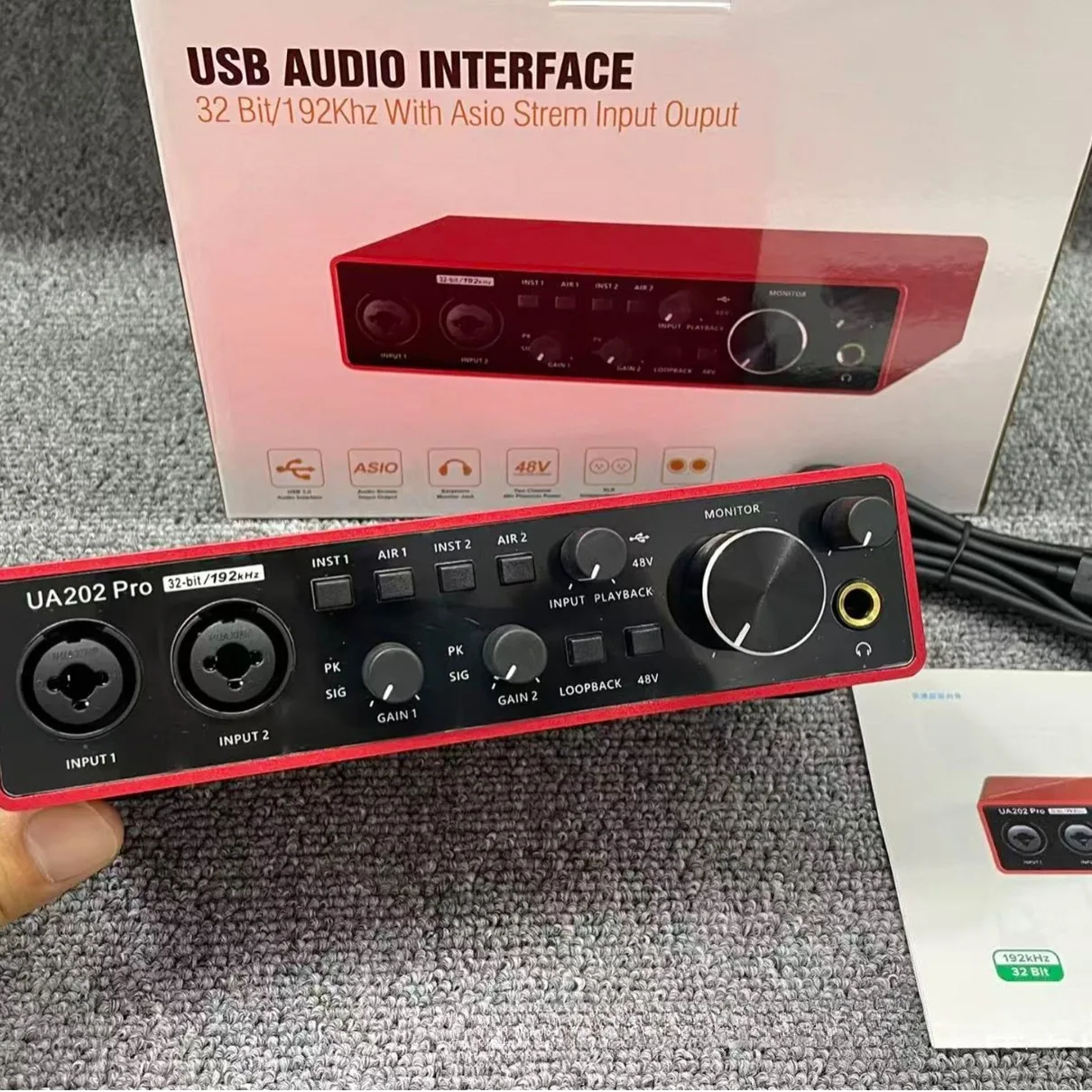 UA202 Pro Professional Sound Card USB Audio Interface with 48V Phantom Power Supply for Live Studio Streaming And Podc - view 2