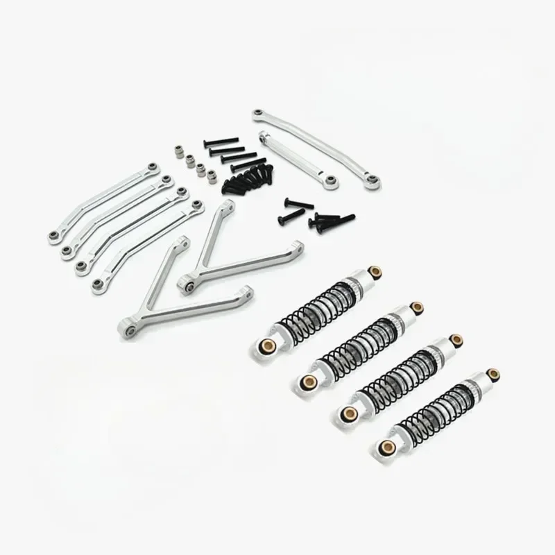 FMS FCX24 وصلات الهيكل المعدني قضبان السحب ومجموعة ممتص الصدمات الزيتية 1/24 RC ترقية قطع غيار السيارات والاكسسوارات