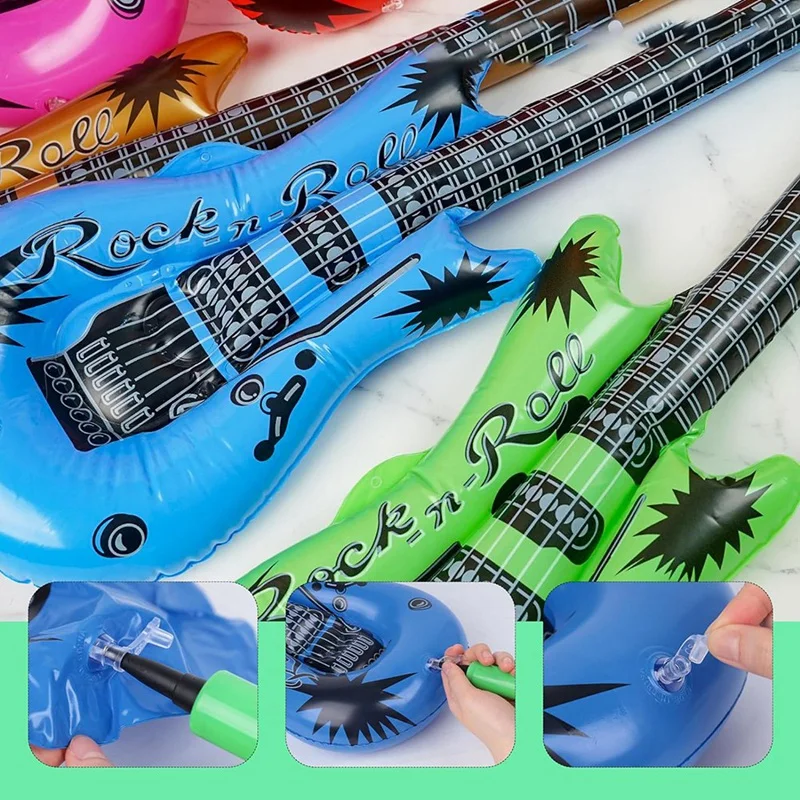 Guitarra inflable, guitarra soplada, adecuada para regalos de niños, fiestas navideñas