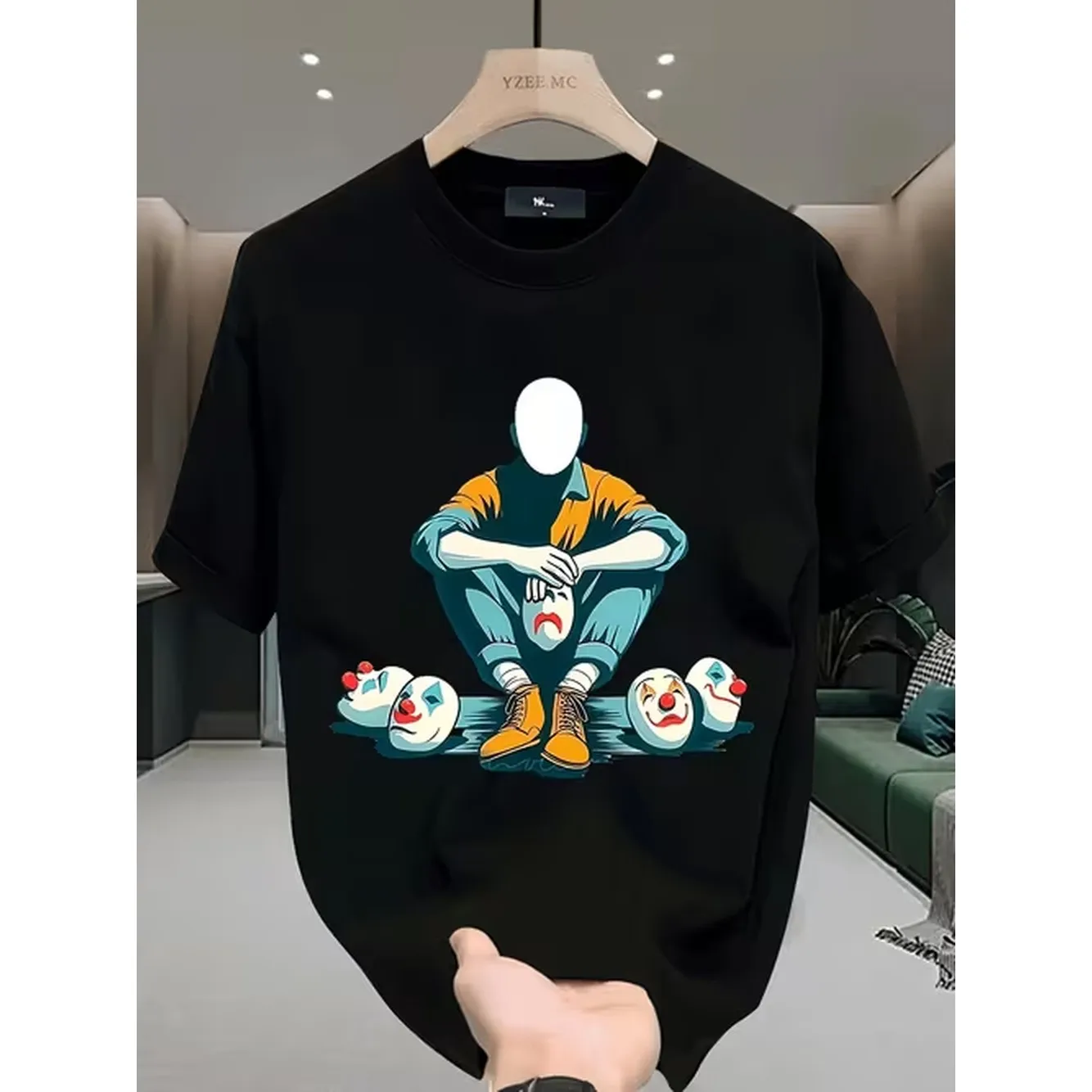 1Pc Mythical Creature Pattern Mens T Shirt Casual Clothing