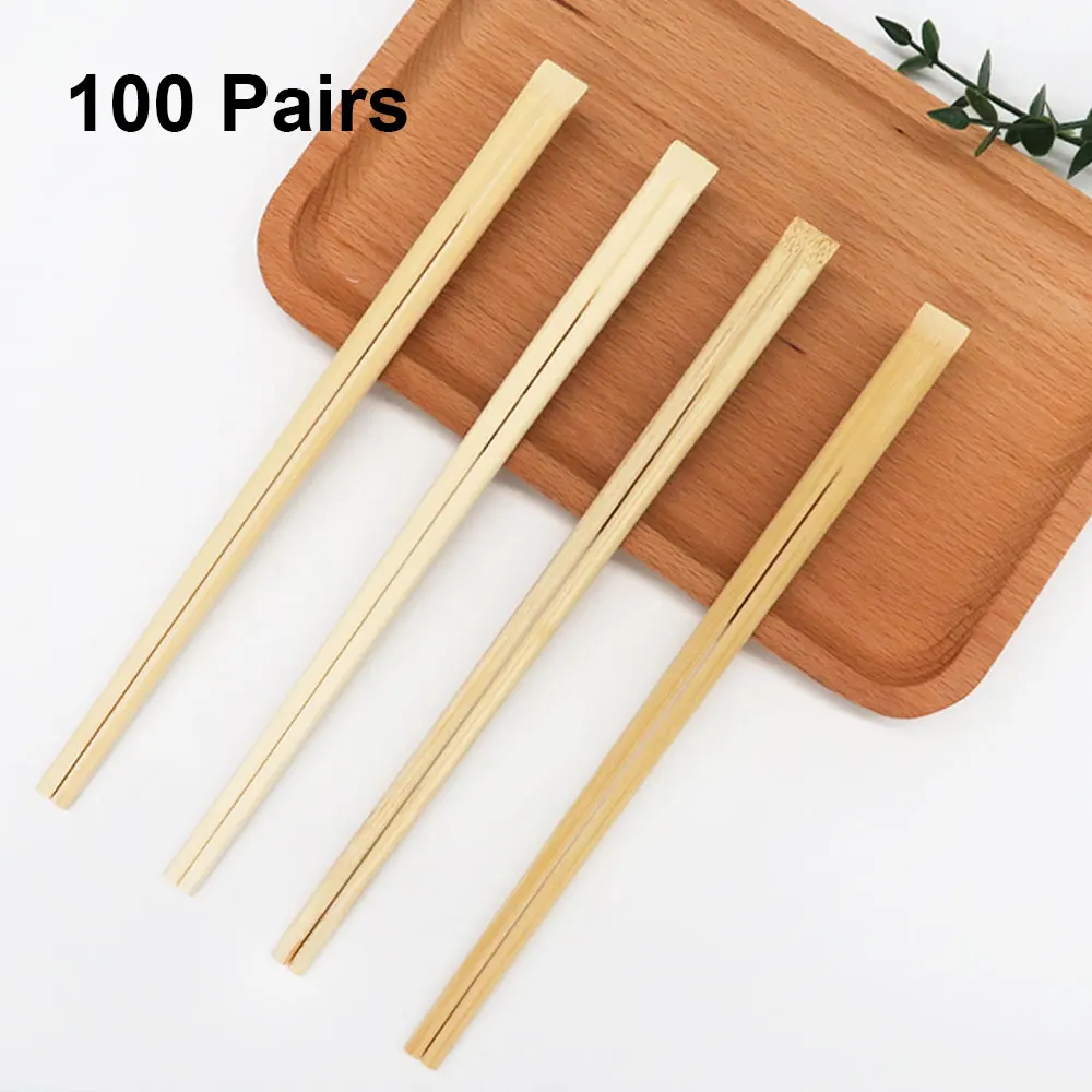 100Pairs Disposable Bamboo Chopsticks Hotel Restaurant Chinese Chop Sticks Sushi Noodles Hot Pot Chopsticks