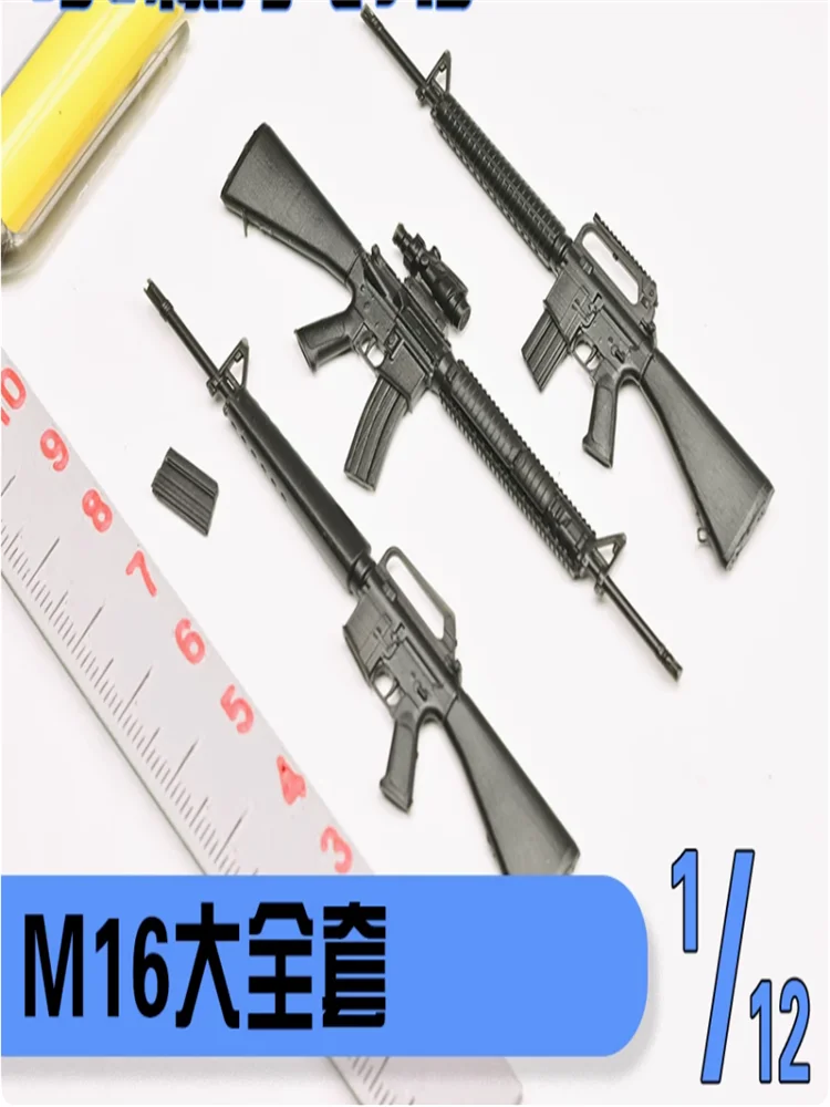 1/12 Soldier Scene Accessories M16 Weapon Set Props Resin Parts Model Toy For 6'' Action Figure Doll Body In Stock