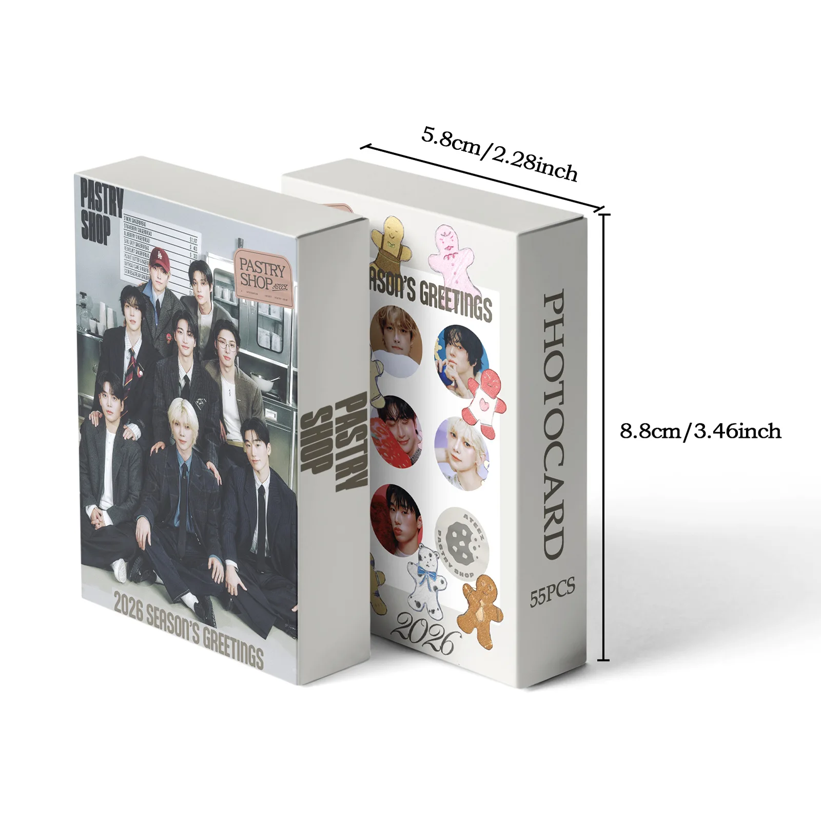 2026 season's greeting LOMO card ATEEZ ZHENG YOURONG CUI UMBRELLA SONG 55pcs Collectible Photo Card Boy Group Printd Fans Gift