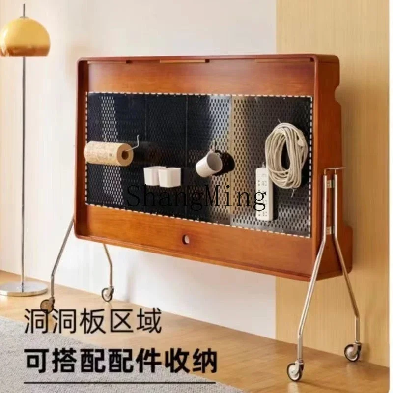 

SM removable TV stand retro small apartment bedroom household solid wood TV cabinet