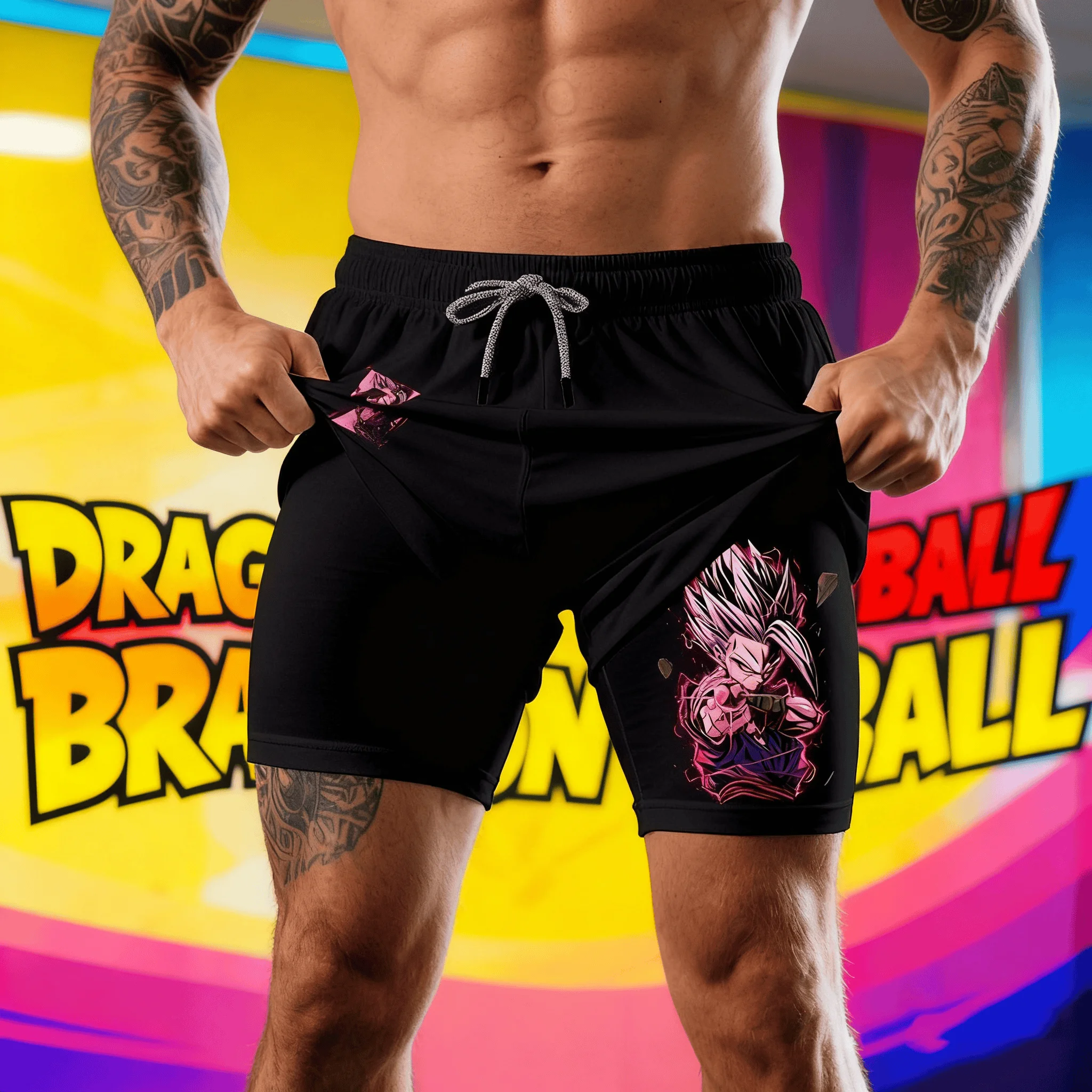 กางเกงขาสั้นลายอนิเมะดราก้อนบอล ซุนหงอคง รุ่นใหม่ ซัมเมอร์ 2025 สินค้าขายดี สำหรับผู้ชายและผู้หญิง สไตล์ลำลอง ฮิปฮอป ผ้าฝ้าย