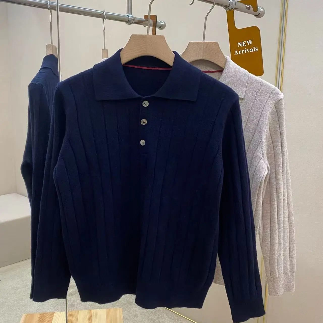 

BC итальянский мужской осенне-зимний новый модный вязаный свитер с лацканами, мужской деловой повседневный однотонный свитер с длинными рукавами