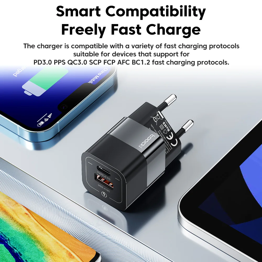 Toocki GaN 33W USB Charger Type C PD Fast Charge USB C Charger For iPhone 14 13 12 11 Pro Max 8 7 Plus XS XR iPad Xiaomi Huawei