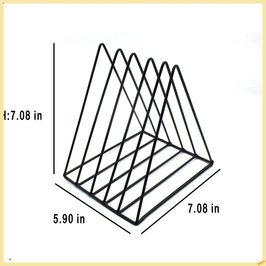 Triangle File Holder,5 Slot Metal Vinyl Record Stand Holder Magazine Newspaper Holder Photography Props for Office Home