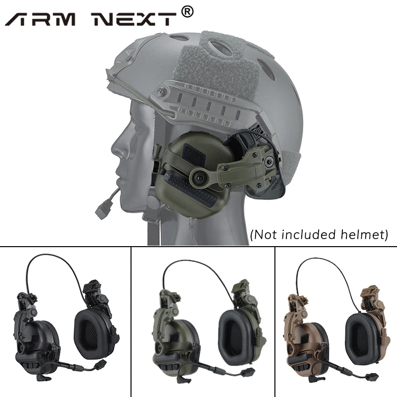 

ARM NEXT Army Shooting Earmuffs Tactical Helmet Headset Electronic Hearing Protector Equipped with ARC Rail