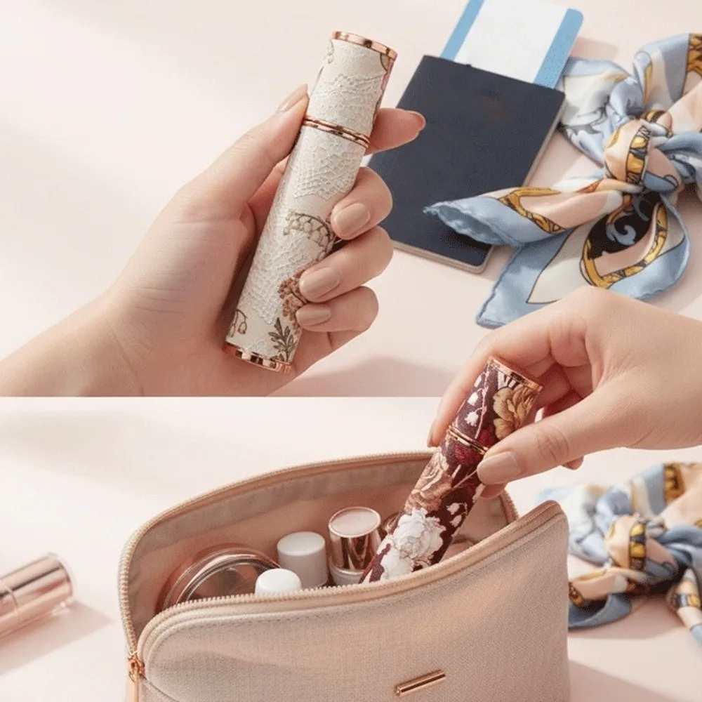 Practical Refillable 10ml Bottle Portable Durable Empty Atomizer Leak-proof Reusable Floral Leather Spray Bottle Outgoing