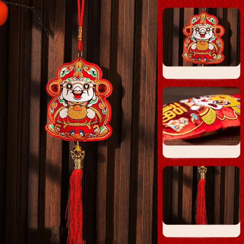 المعلقات السنة الصينية التقليدية الجديدة النمط الصيني التطريز ثعبان الرياح الدقات مع شرابة حسن الحظ الصينية محظوظ زخرفة #2