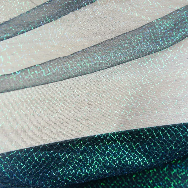 Colorful Shiny Fish-Scale Pattern Tulle Mesh Soft Fabric Transparent Net for Dress,DIY Sewing Decorative Voile Cloth