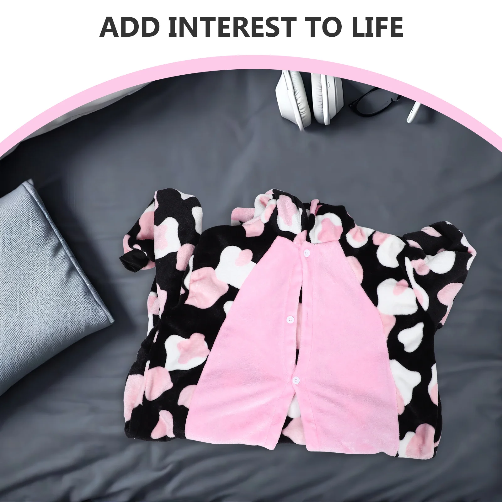 

Пижама-комбинезон «Корова» для взрослых, теплая, из утолщенной ткани, для мужчин и женщин, размер XL, с принтом коровы, розовыми цветочными акцентами, костюм животного, для дома и отдыха