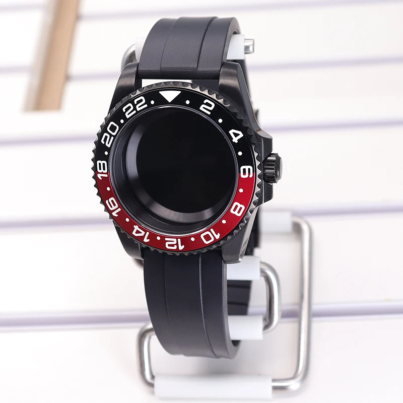 NH35 40mm Watch Case Rubber Strap For SUB GMT Nh34 Nh35 Nh36 Nh39 4R36 Nh70 Nh72 Miyota 8215 Eta 2824 Uni-directional 120 clicks