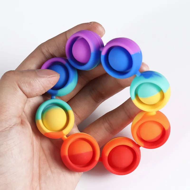 3Pcs Kids Fidget Bracelet Push Bubble Stress Reliever Anti Anxiety Sensory Toys For Special Needs ADHD Autism