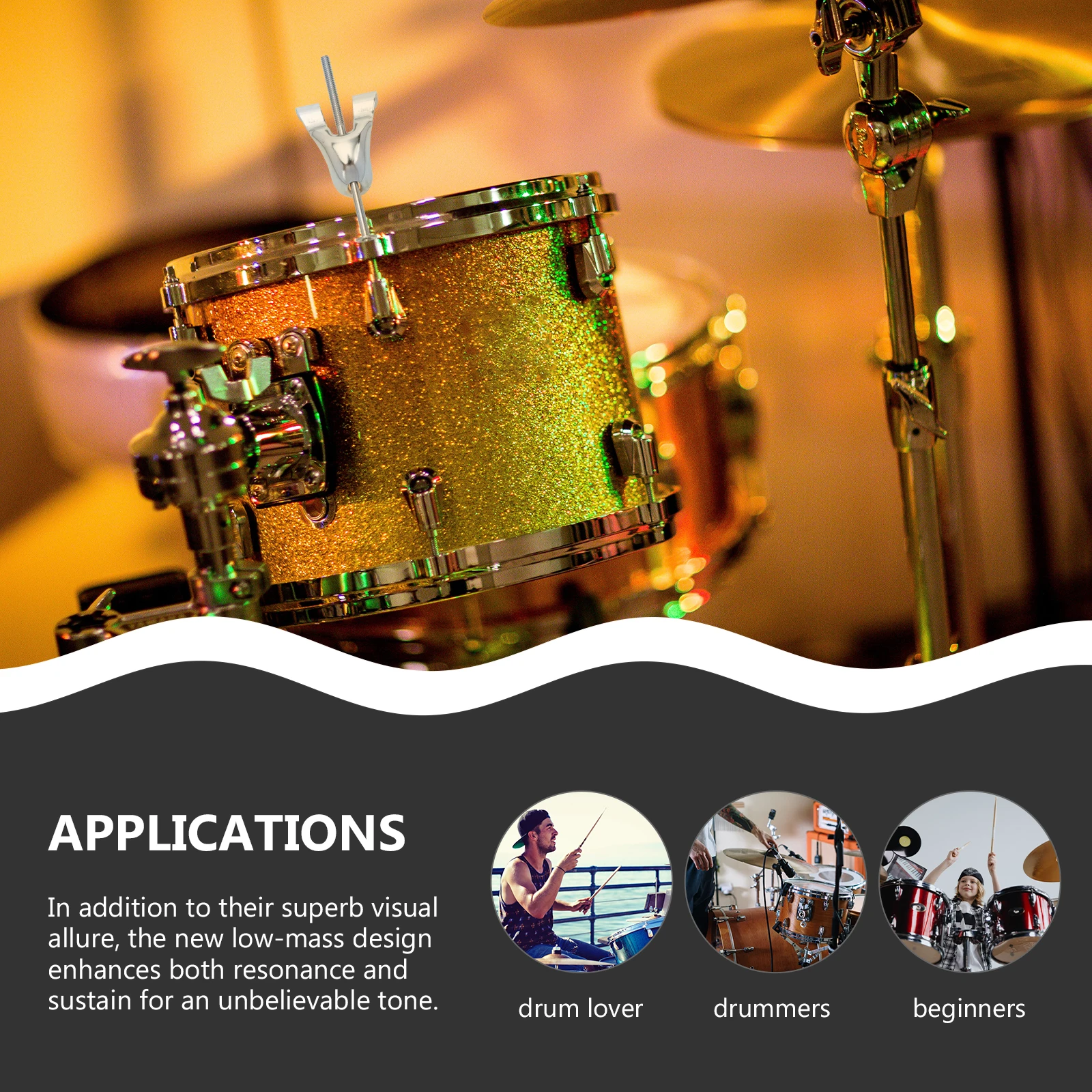 

Drum Ring Fixing Accessories Snare Claw Hook Bass Lugs Hardware Silver Replacement Parts Drums