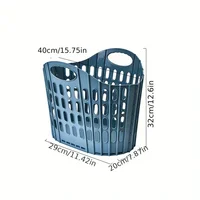 1pc Foldable Laundry Hamper, High Capacity & Portable, Durable Fabric, Space Saver, Collapsible Basket, Bathroom Organizer - Image 6