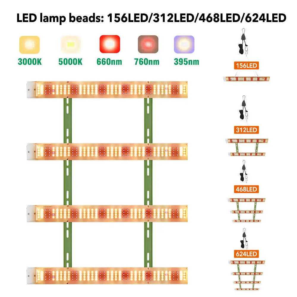 LED Grow Light Full Spectrum Plant Lamp Grow Lamp Indoor Veg Flower UV IR