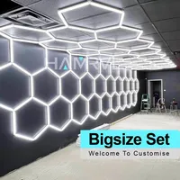 Big set Hexagon Led Lighting Garage light for Workshop Mall Ceiling Honeycomb Tube lamp Auto Car Body Repair Gym 6500k Cutomized