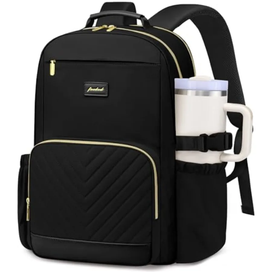 

Laptop Backpack for Women Bookbag: Work School Backpacks with Pouch Pocket for Large Capacity Cup and USB Charger College Book