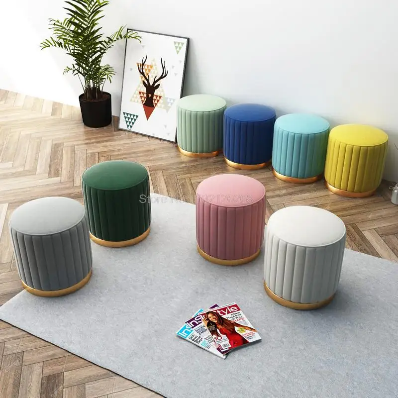ホームベレットラウンドスツールプーフ小さなソファ靴店靴を履き替えるベンチオットマン45-38センチメートルシンプルな化粧椅子ドレッサースツール