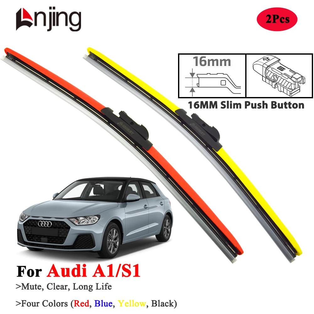 

LNJING Colorful Wiper Blades For Audi A1 S1 Sportback City Carver Allstreet Quattro 2010-Now
