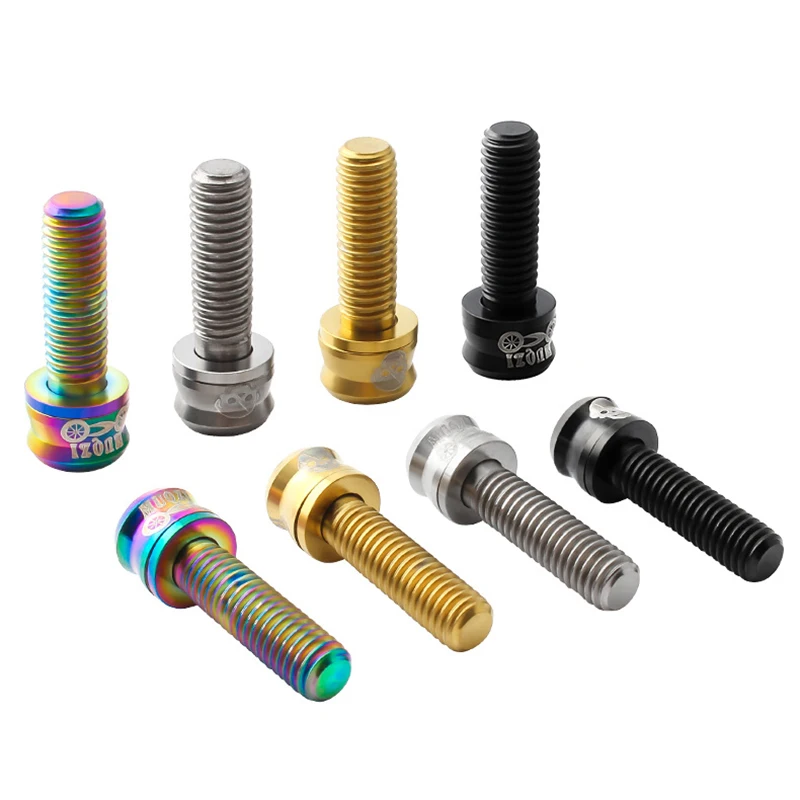 Lightweight Titanium Alloy M5 Bicycle Stem Bolts Ti Cycling Accessories Hex 15/17/19mm Thread MTB Road Bike Screws