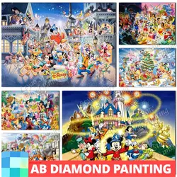 AB Disney Characters Mickey Mouse DIY diamentowy obraz kaczor Donald mozaika Rhinestone krzyżyk ścieg haft zestaw do dekoracji domu