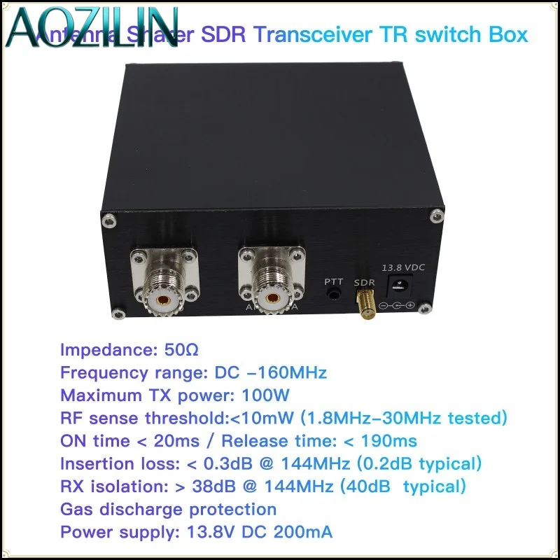 TR‑Switch Box SDR Antenna Sharer 100W DC‑160MHz,Transmit‑Receive Switch for Ham Radio SDR Transceiver Antenna Sharing Accessory