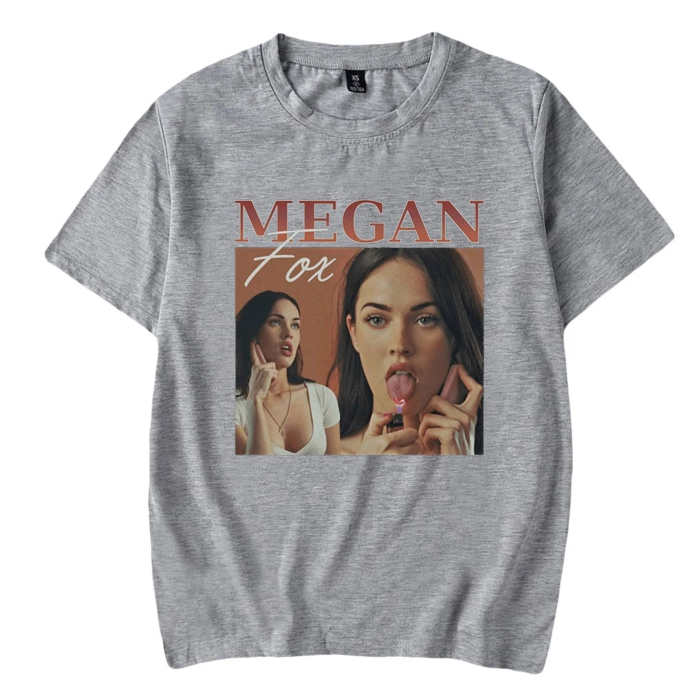 2026 خمر ميغان فوكس المحملة للجنسين Crewneck قصيرة الأكمام الرجال النساء تي شيرت شحن مجاني نمط غير رسمي الشباب زوجين الملابس #4
