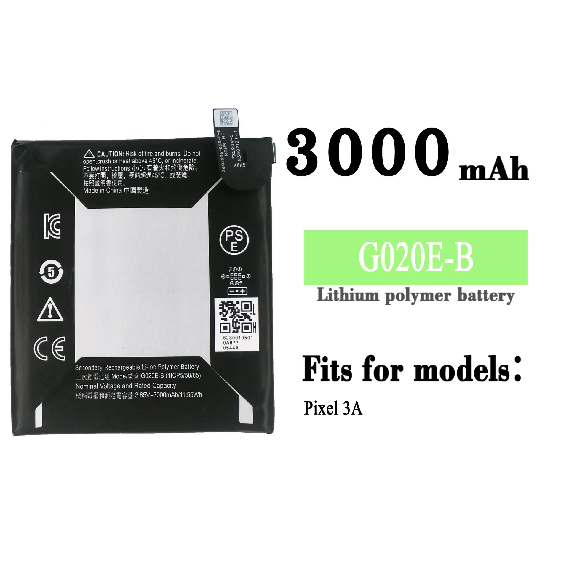 

G020E-B Battery For Google Pixel 3A Pixel 3lite Pixel 3 Lite Authenic Rechargeable Battery GO2OE-B 3000mAh + FREE Tools